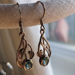 Rennie Mackintosh Drop Earrings Sterling Silver With Blue Topaz Hamilton & Young